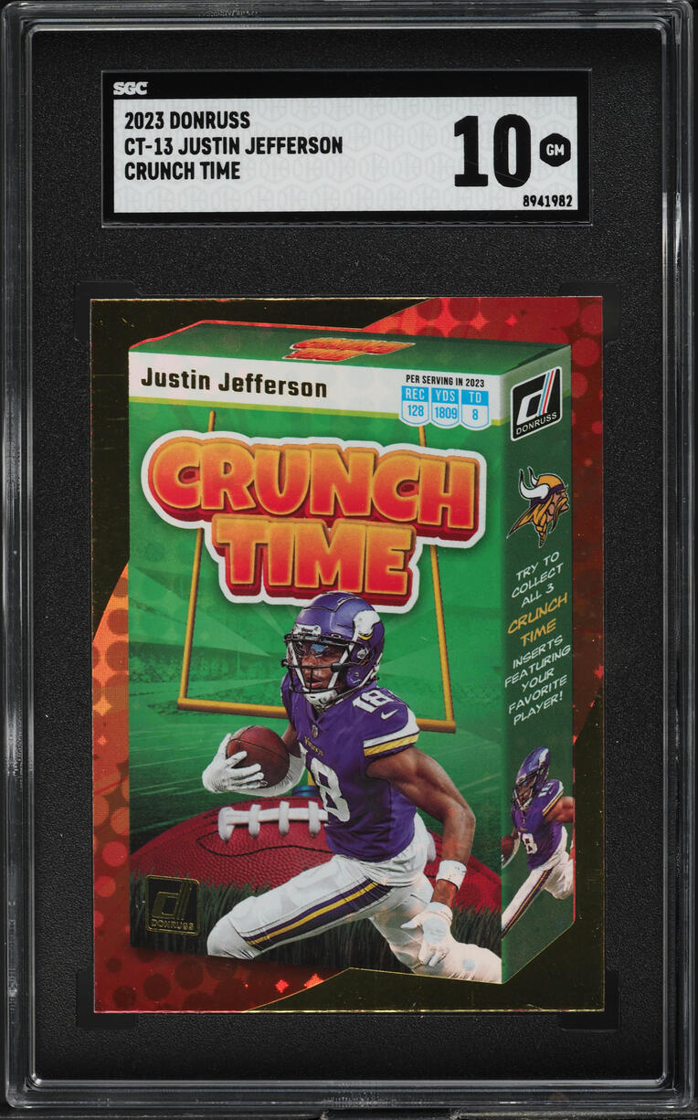 2023 Donruss Crunch Time Justin Jefferson #CT-13 SGC 10 GEM MINT