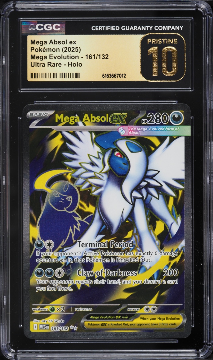 2025 Pokemon Mega Evolution Full Art Mega Absol EX #161 CGC 10 PRISTINE