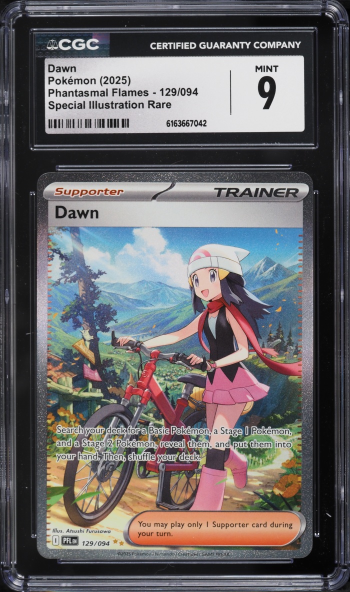 2025 Pokemon Mega Evolution Phantasmal Flames SIR Dawn #129 CGC 9 MINT
