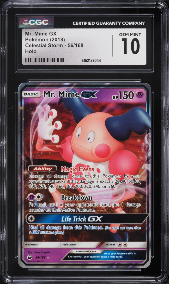 2018 Pokemon Sun & Moon Celestial Storm Holo Mr. Mime GX #56 CGC 10 GEM MINT