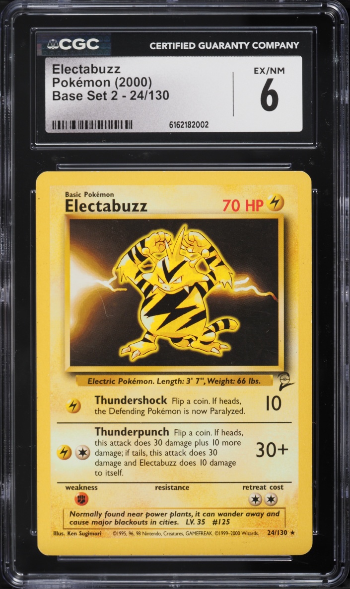 2000 Pokemon Base Set 2 Electabuzz #24 CGC 6 EXMT