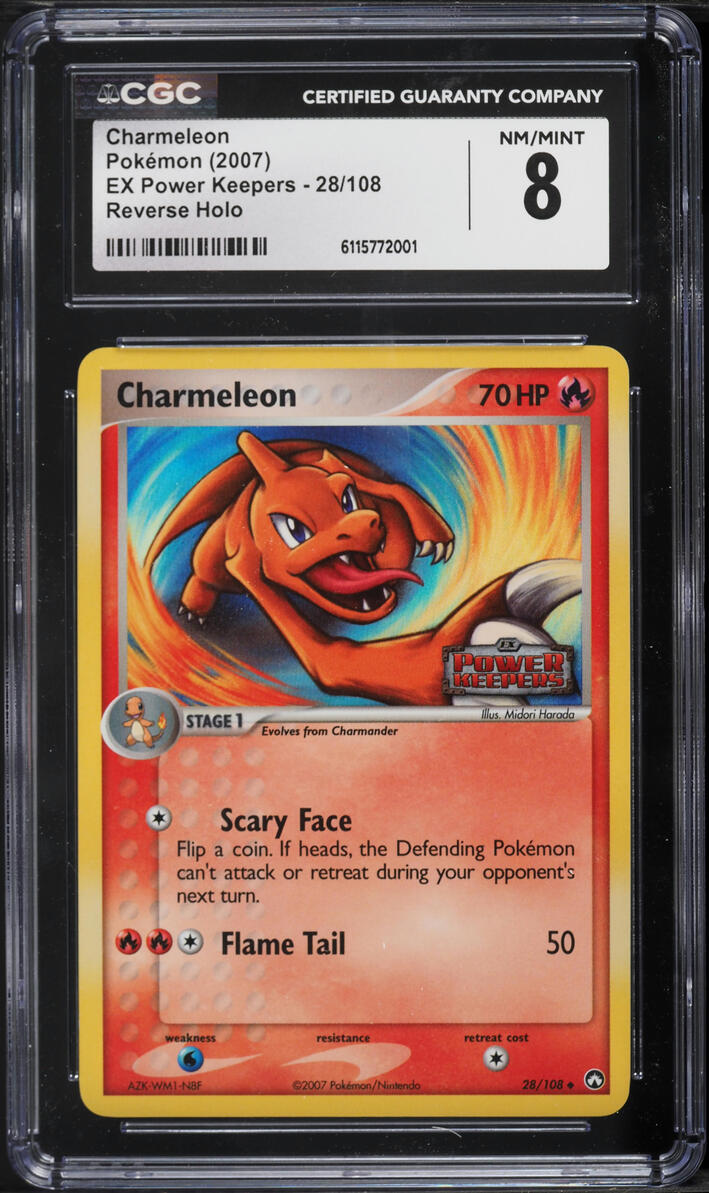 2007 Pokemon EX Power Keepers Reverse Holo Charmeleon #28 CGC 8 NM-MT