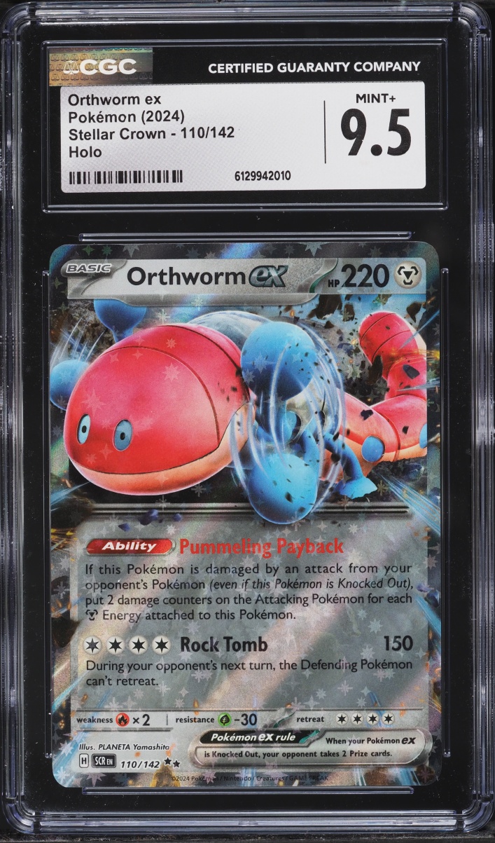 2024 Pokemon Scarlet & Violet Stellar Crown Holo Orthworm ex #110 CGC 9.5 MINT+