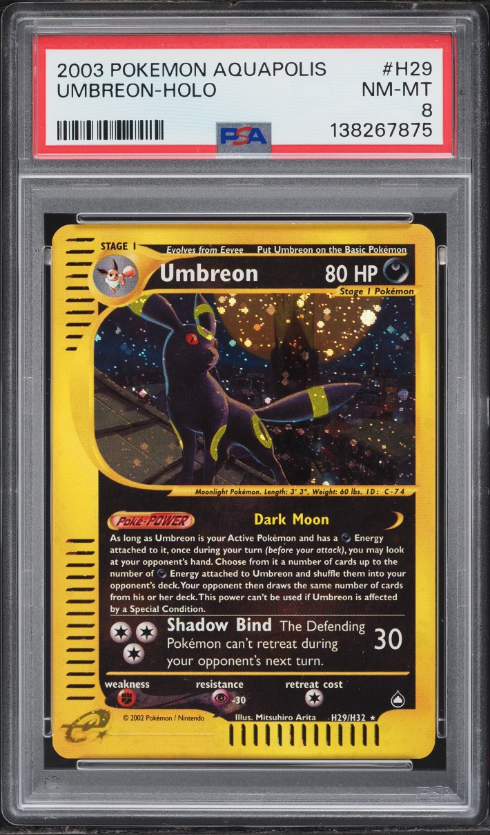 2003 Pokemon Aquapolis Holo Umbreon #H29 PSA 8 NM-MT