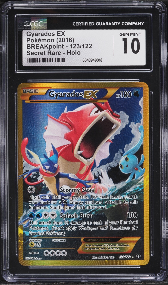 2016 Pokemon XY BREAKpoint Secret Rare Gyarados EX #123 CGC 10 GEM MINT