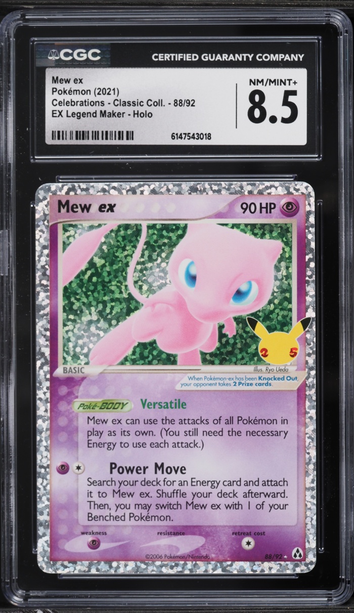 2021 Pokemon Sword & Shield Celebrations Classic Collection Holo Mew EX #88 CGC 8.5 NM-MT+
