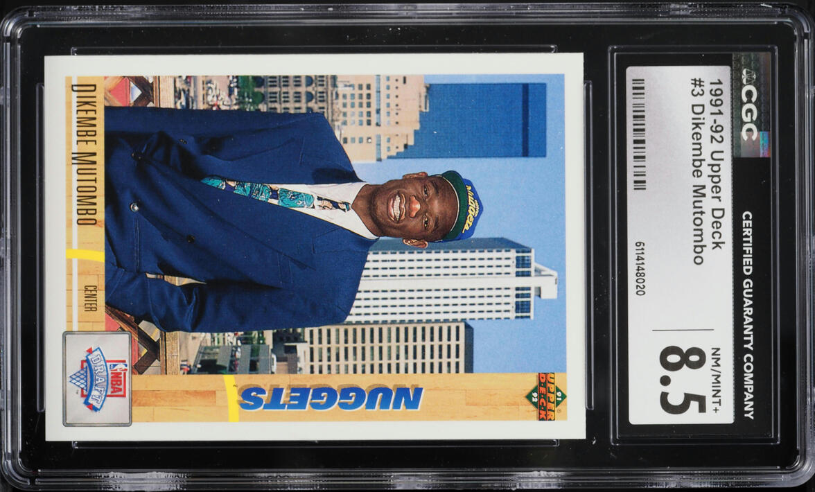 1991 Upper Deck Basketball Dikembe Mutombo ROOKIE #3 CGC 8.5 NM-MT+