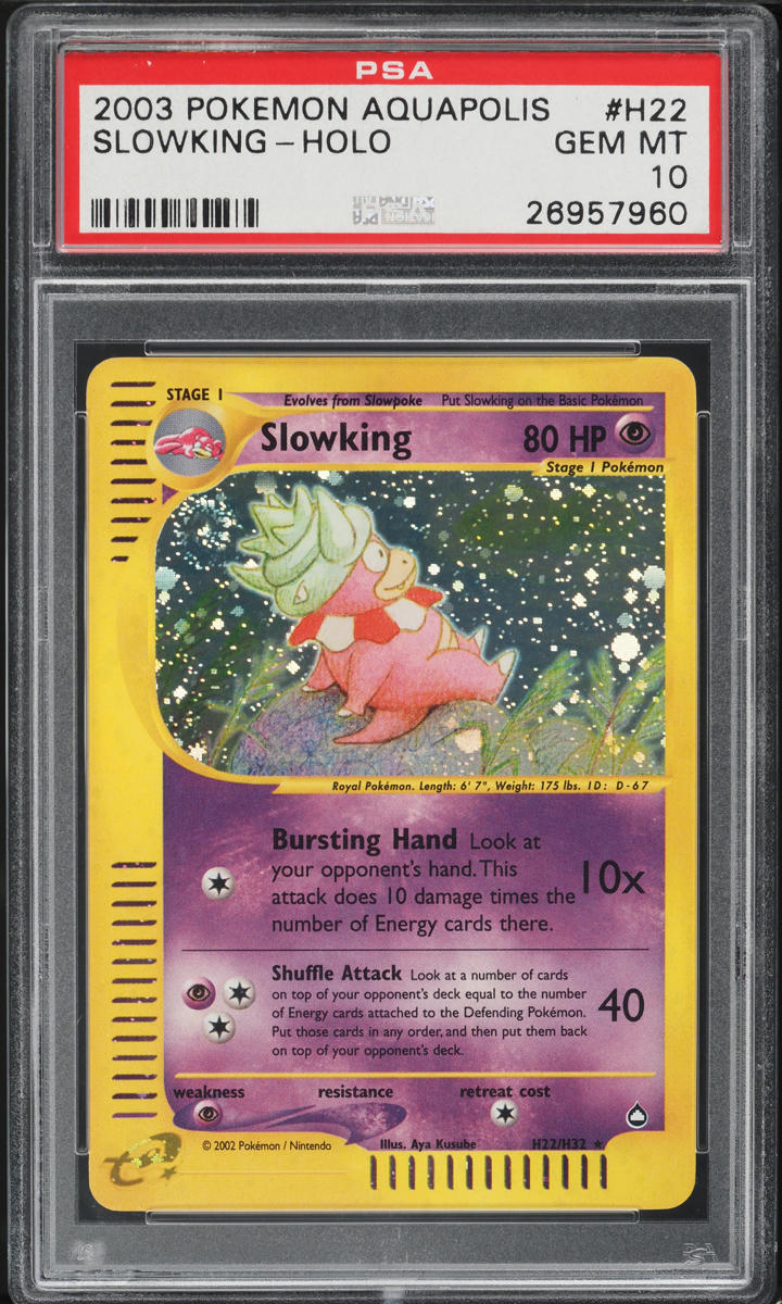 2003 Pokemon Aquapolis Holo Slowking #H22 PSA 10 GEM MINT