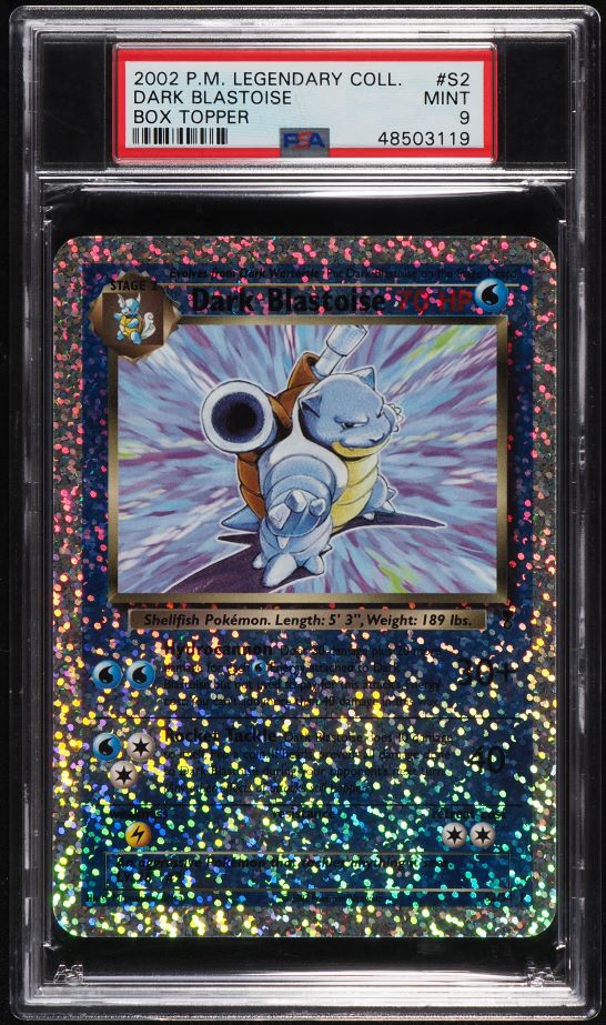 2002 Pokemon Legendary Collection Box Topper Dark Blastoise #S2 PSA 9 MINT