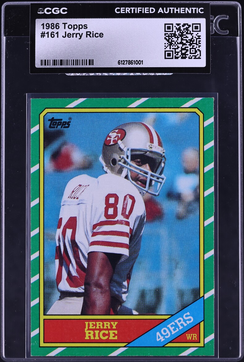 1986 Topps Football Jerry Rice ROOKIE #161 CGC AUTH