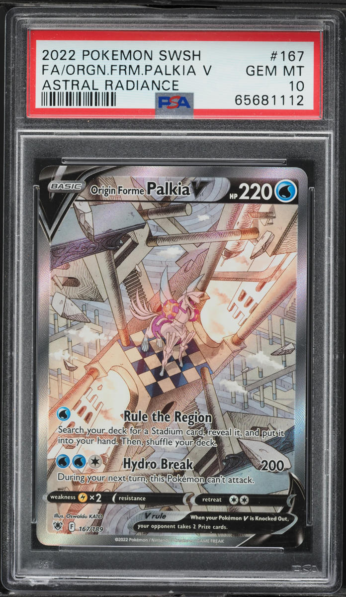 2022 Pokemon SWSH Astral Radiance Full Art Origin Forme Palkia V #167 PSA 10 GEM MINT