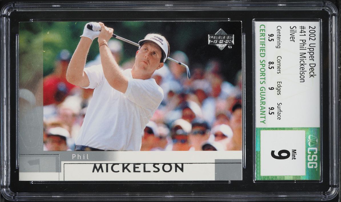 2002 Upper Deck Golf Silver Phil Mickelson ROOKIE #41 CSG 9 MINT