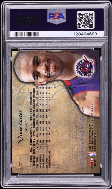 2000 Fleer Showcase Masterpiece Vince Carter 1/1 #1 PSA 8 NM-MT