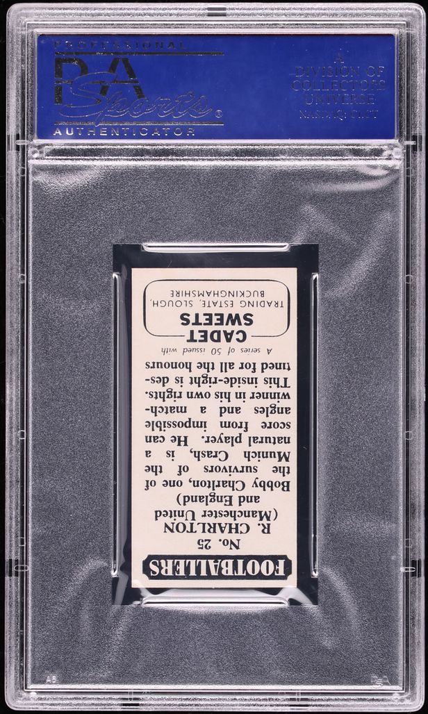 1958 Cadet Sweets Footballers Bobby Charlton ROOKIE #25 PSA 8 NM-MT