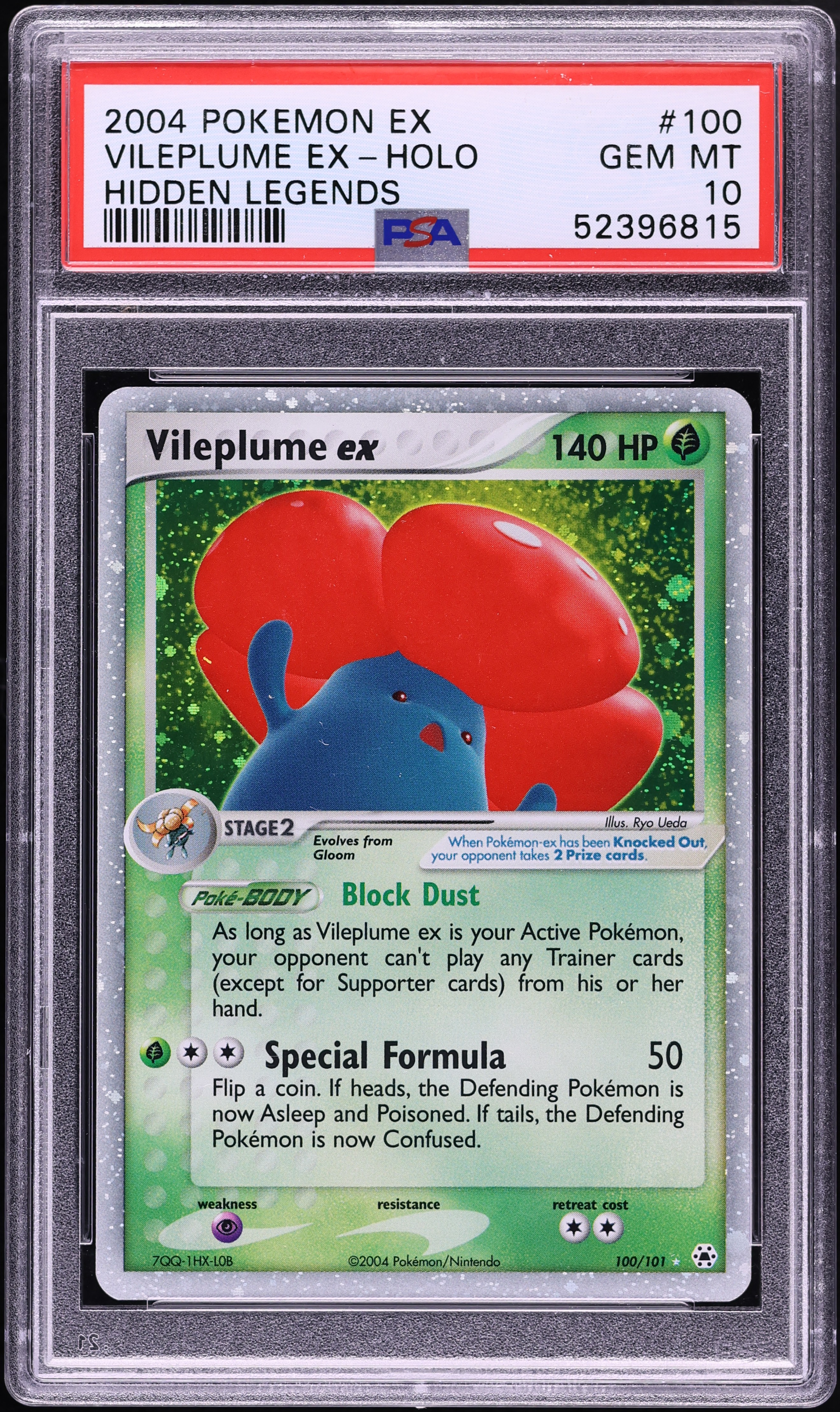 2004 Pokemon EX Hidden Legends Holo Vileplume EX #100 PSA 10 GEM MINT