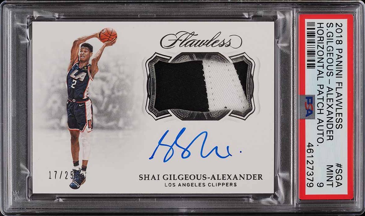 2018 Panini Flawless Shai Gilgeous-Alexander ROOKIE PATCH AUTO /25 #HP-SGA PSA 9 MINT