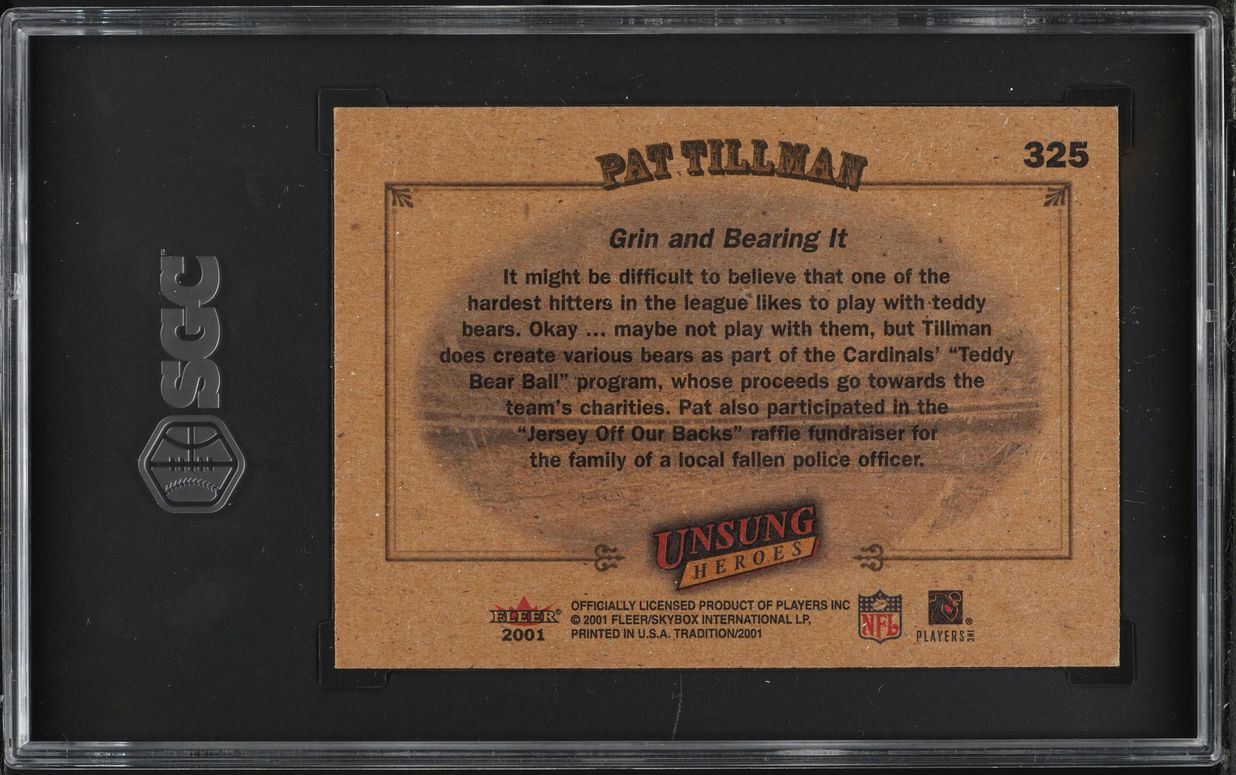 2001 Fleer Tradition Unsung Heroes Pat Tillman #325 SGC 8 NM-MT