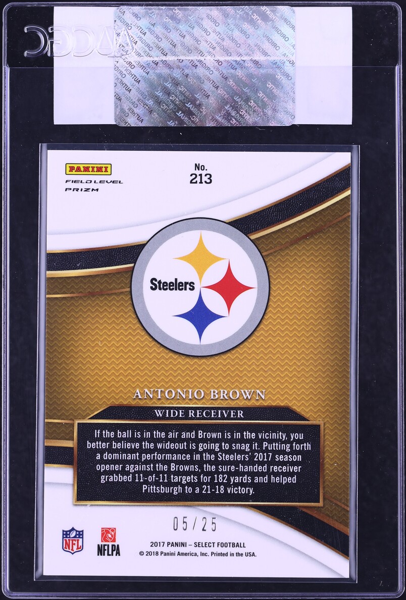 2017 Select Field Level Tie-Dye Antonio Brown /25 #213 CGC AUTH