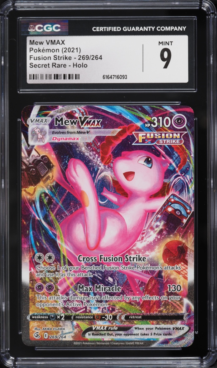 2021 Pokemon Sword & Shield Fusion Strike SEC Mew Vmax #269 CGC 9 MINT