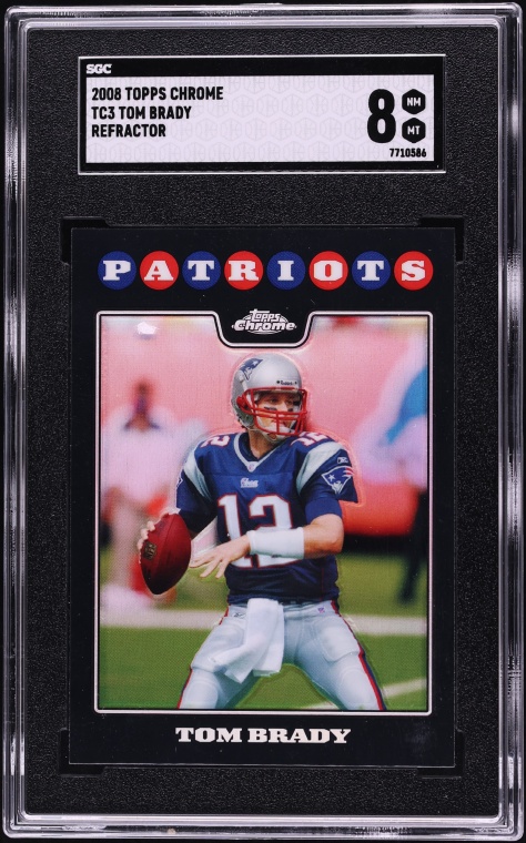 2008 Topps Chrome Refractor Tom Brady #TC3 SGC 8 NM-MT