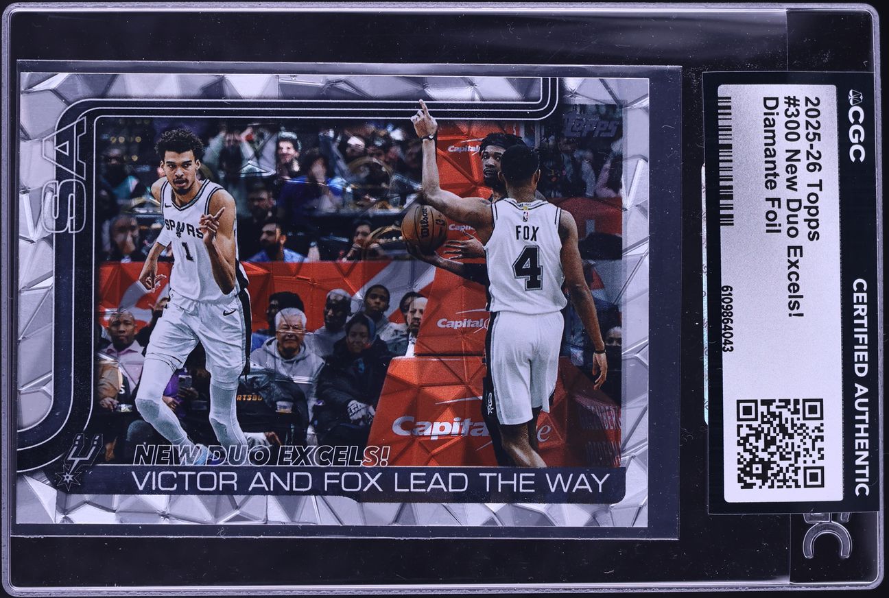 2025 Topps Diamante Foil New Duo Excels! Victor Wembanyama De'Aaron Fox #300 CGC AUTH