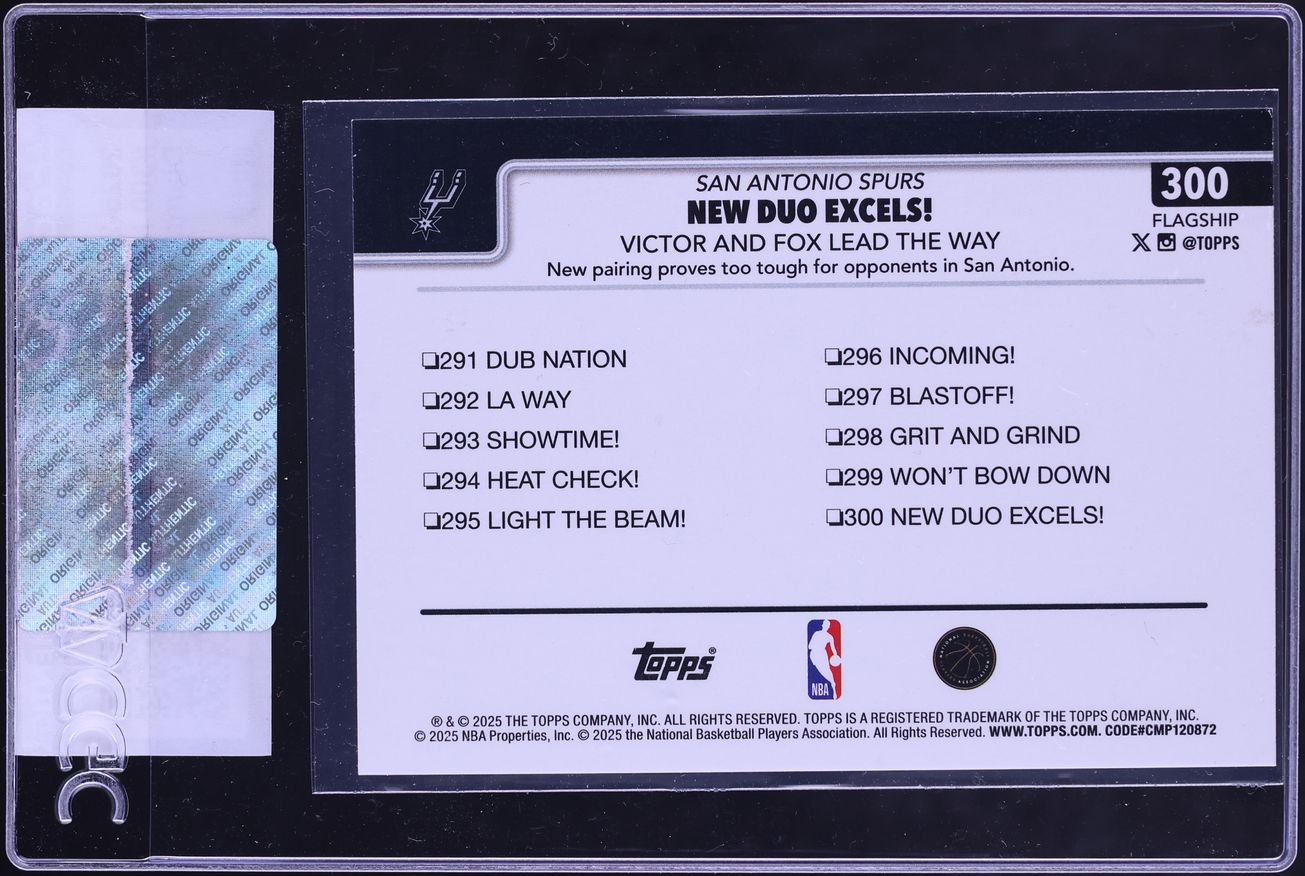 2025 Topps Diamante Foil New Duo Excels! Victor Wembanyama De'Aaron Fox #300 CGC AUTH