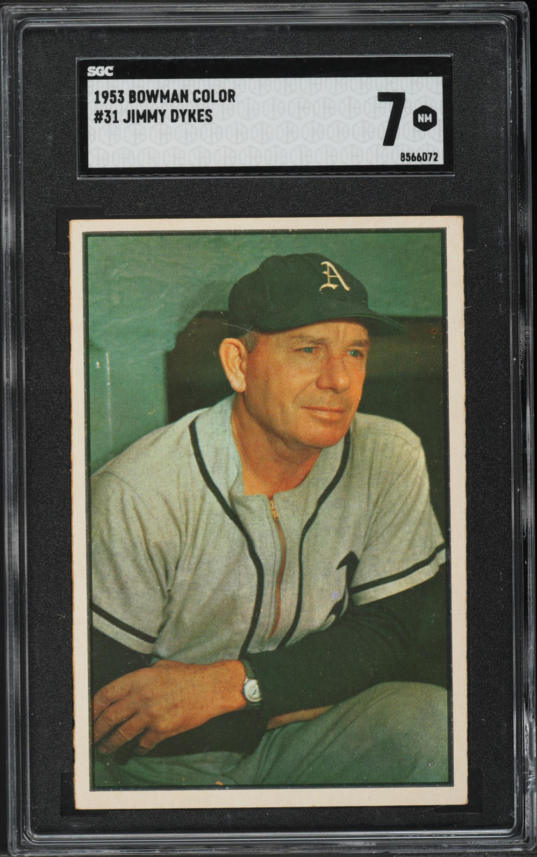 1953 Bowman Color Jimmy Dykes #31 SGC 7 NRMT