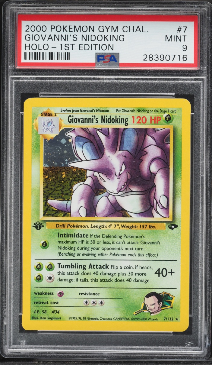 2000 Pokemon Gym Challenge 1st Edition Holo Giovanni's Nidoking #7 PSA 9 MINT