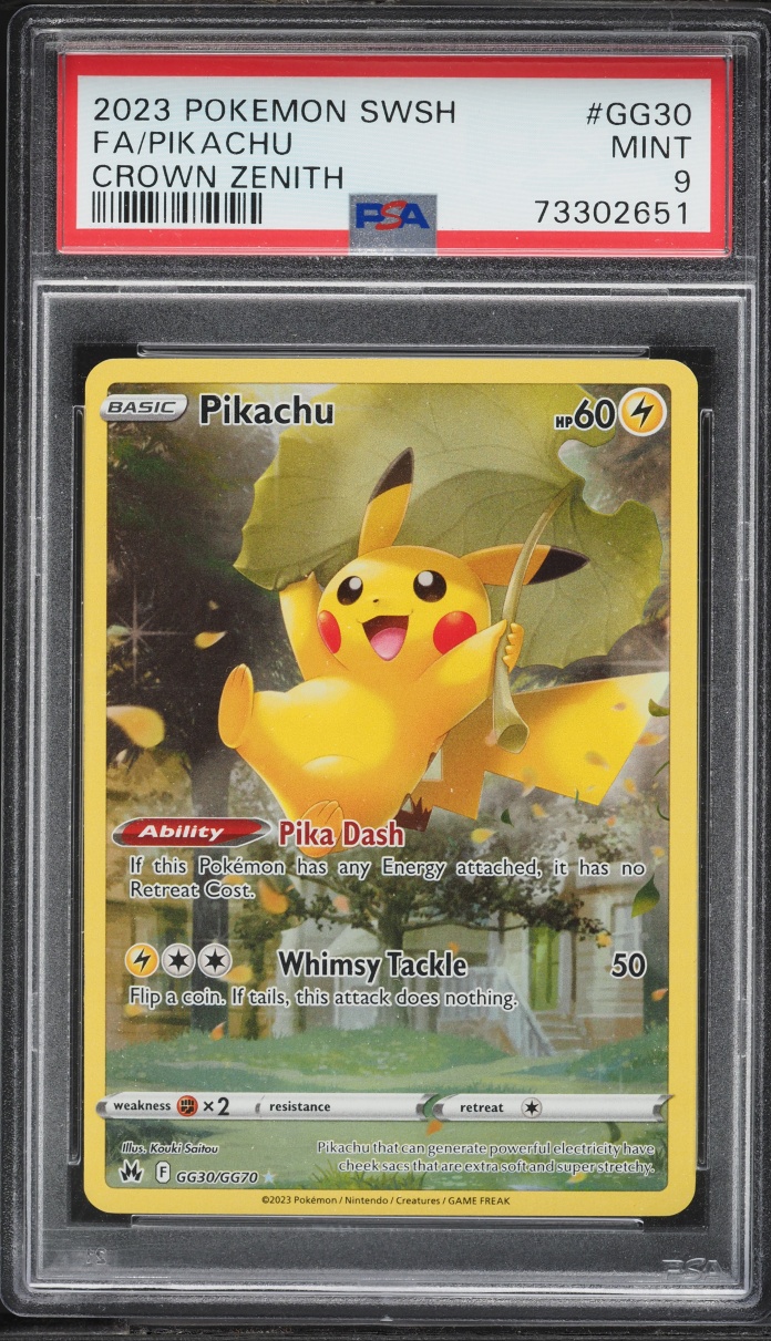 2023 Pokemon Sword & Shield Crown Zenith Full Art Pikachu #GG30 PSA 9 MINT