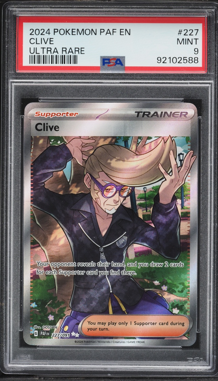 2024 Pokemon Scarlet & Violet Paldean Fates Full Art Clive #227 PSA 9 MINT