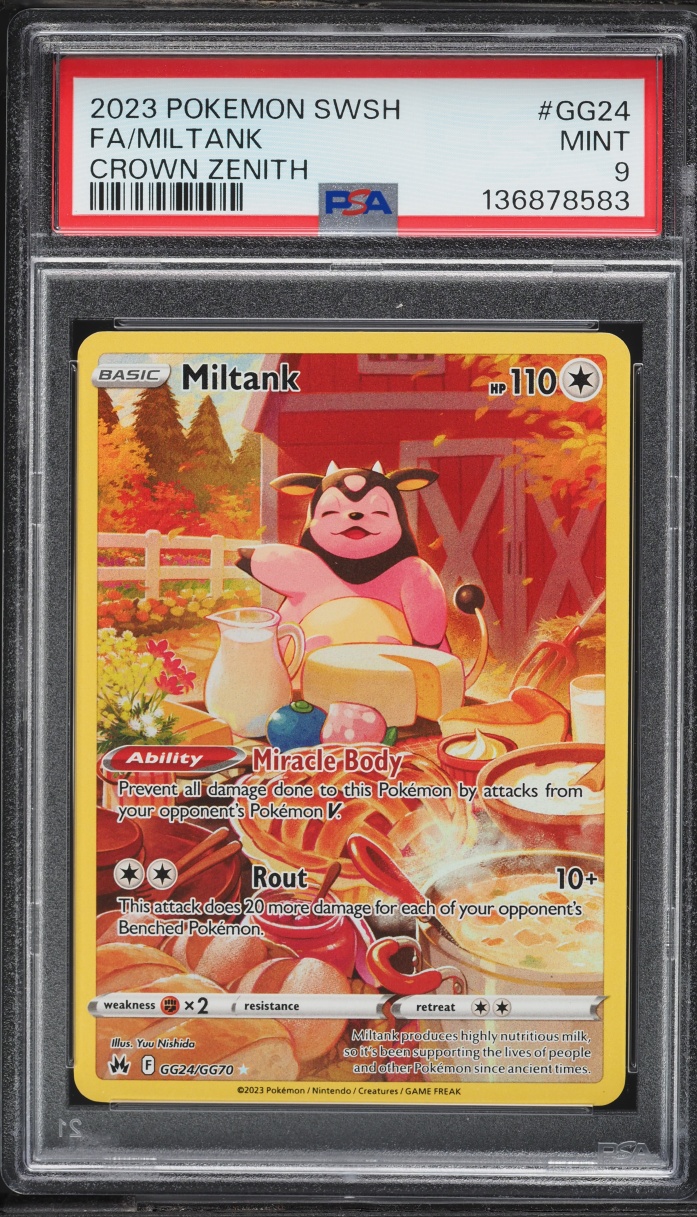 2023 Pokemon Sword & Shield Crown Zenith Full Art Miltank #GG24 PSA 9 MINT