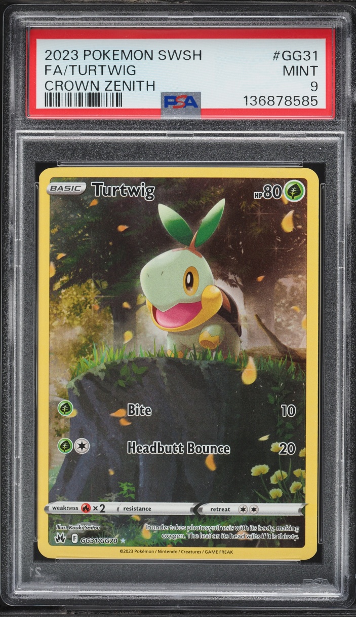 2023 Pokemon Sword & Shield Crown Zenith Full Art Turtwig #GG31 PSA 9 MINT