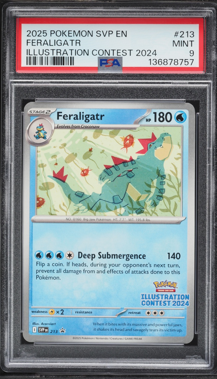 2025 Pokemon Scarlet & Violet Promo Illustration Contest Feraligatr #213 PSA 9 MINT