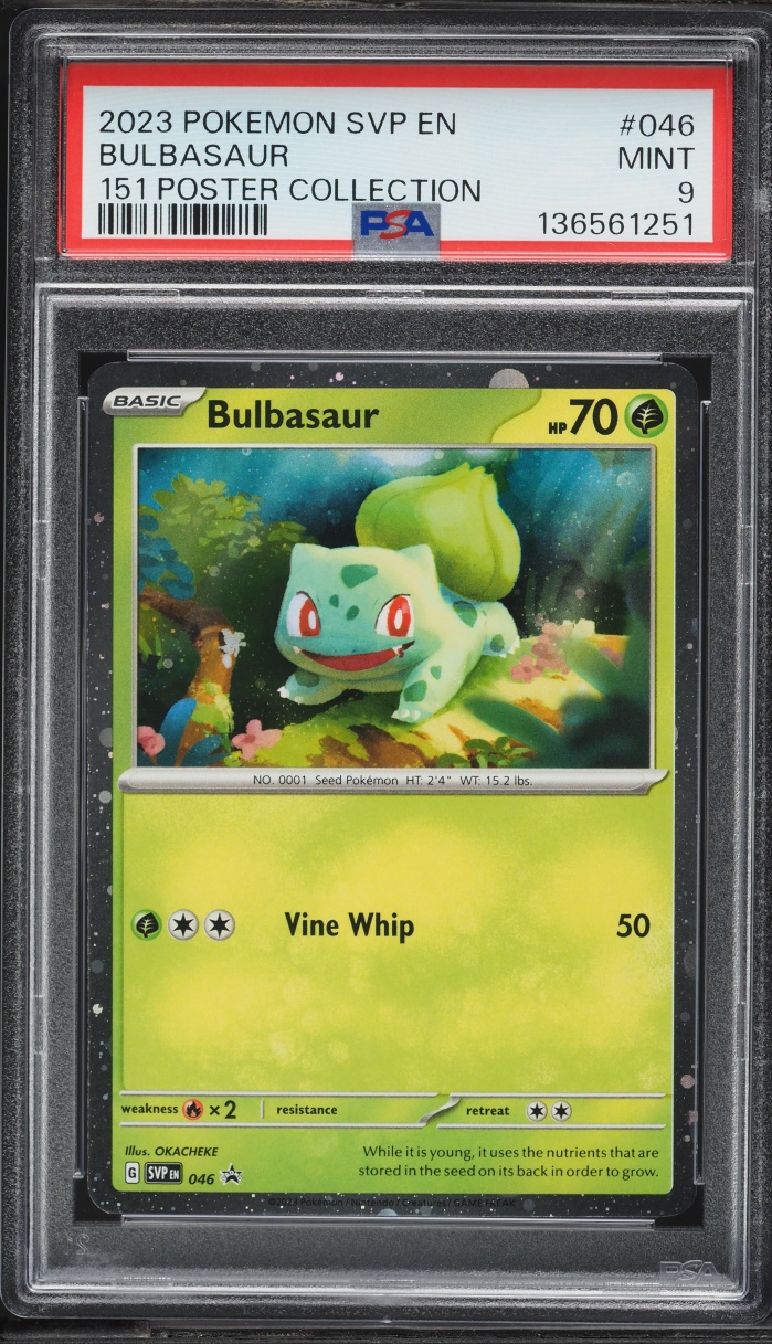 2023 Pokemon Scarlet & Violet 151 Promo Poster Collection Bulbasaur #46 PSA 9 MINT