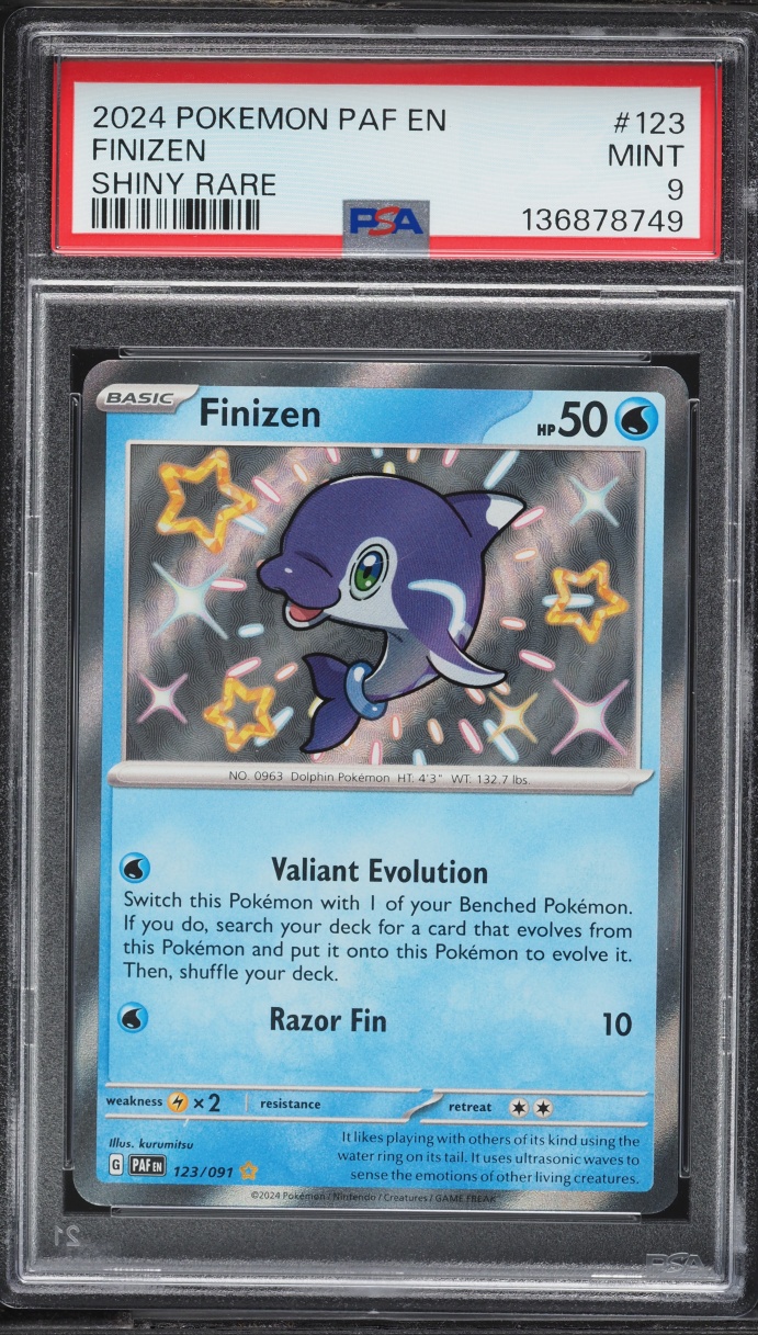 2024 Pokemon Scarlet & Violet Paldean Fates Shiny Finizen #123 PSA 9 MINT