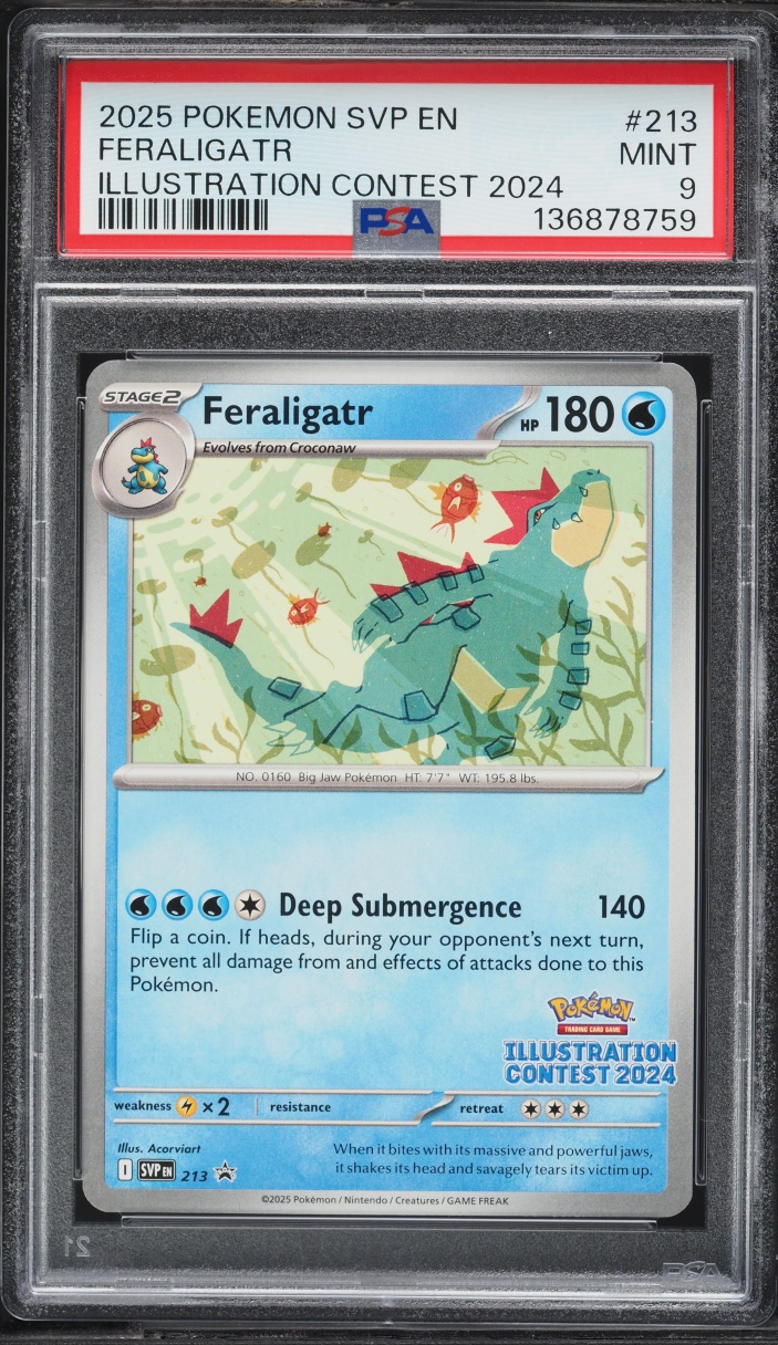 2025 Pokemon Scarlet & Violet Promo Illustration Contest Feraligatr #213 PSA 9 MINT