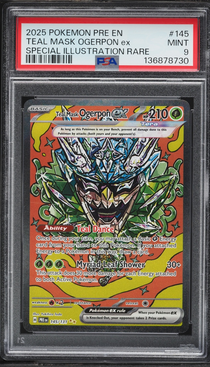 2025 Pokemon Scarlet & Violet Prismatic Evolutions SIR Teal Mask Ogerpon ex #145 PSA 9 MINT