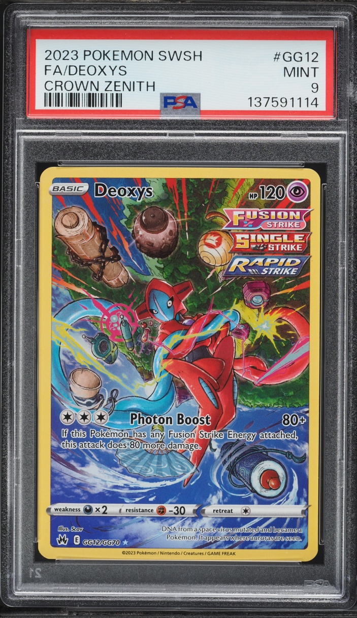 2023 Pokemon Sword & Shield Crown Zenith Full Art Deoxys #GG12 PSA 9 MINT