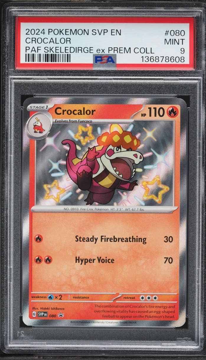 2024 Pokemon Scarlet & Violet Promo Paldean Fates Premium Collection Shiny Crocalor #80 PSA 9