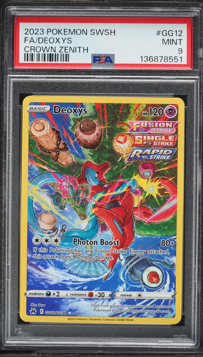 2023 Pokemon Sword & Shield Crown Zenith Full Art Deoxys #GG12 PSA 9 MINT