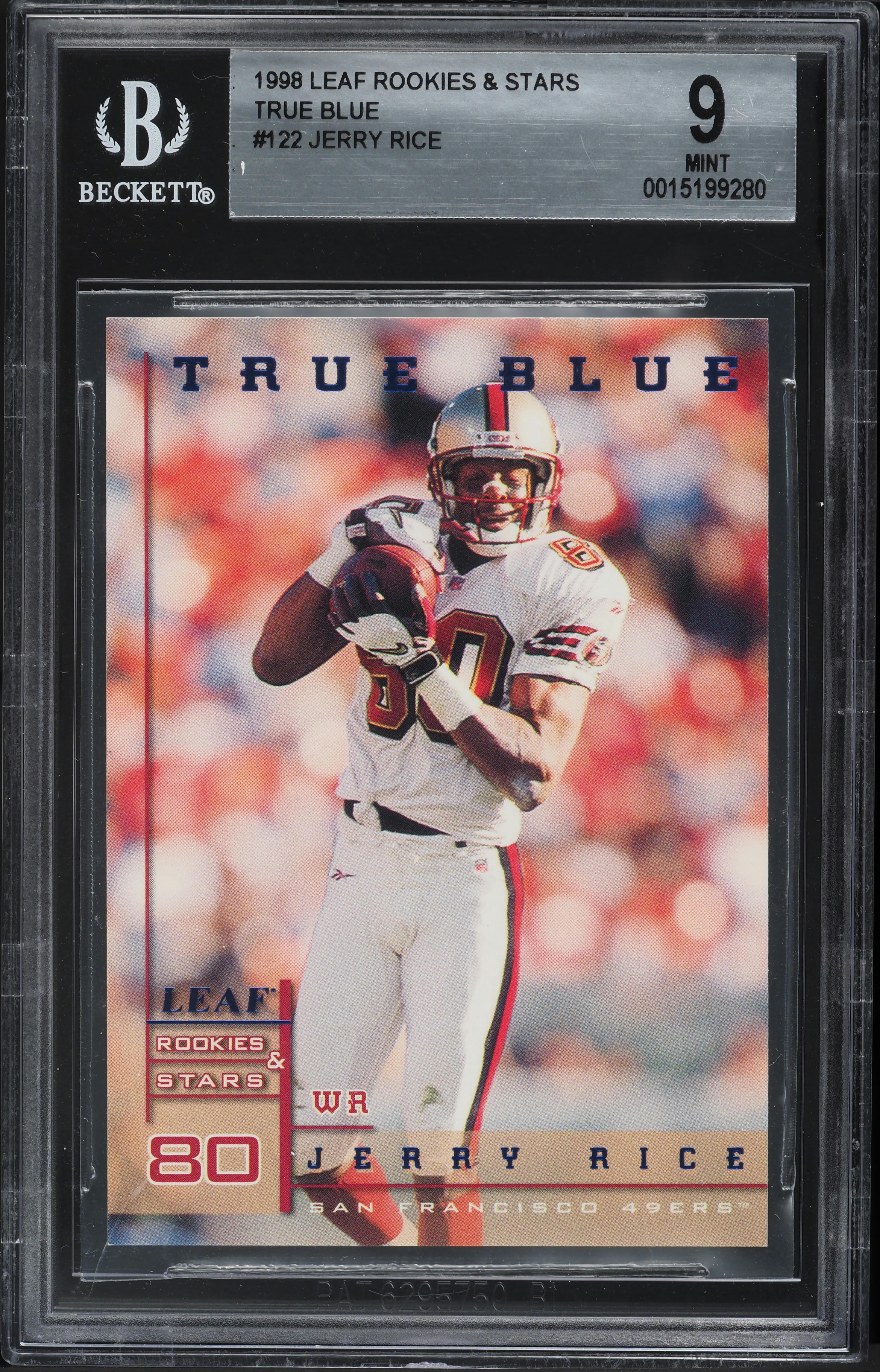 1998 Leaf Rookies & Stars True Blue Jerry Rice #122 BGS 9 MINT on ...