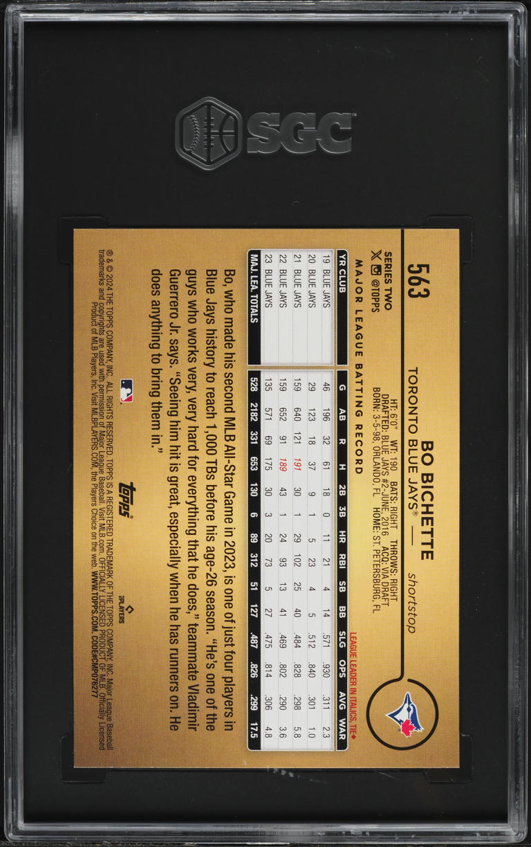 2024 Topps Golden Mirror Bo Bichette SSP #563 SGC 9.5 MINT+