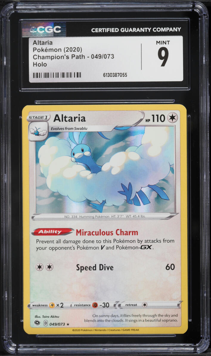 2020 Pokemon Champion's Path Holo Altaria #049 CGC 9 MINT