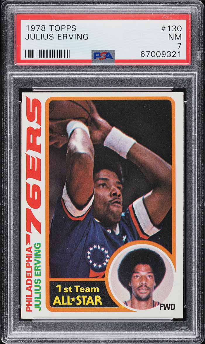 1978 Topps Basketball Julius Erving ALL-STAR #130 PSA 7 NRMT