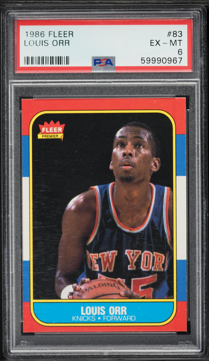 1986 Fleer Basketball Louis Orr #83 PSA 6 EXMT