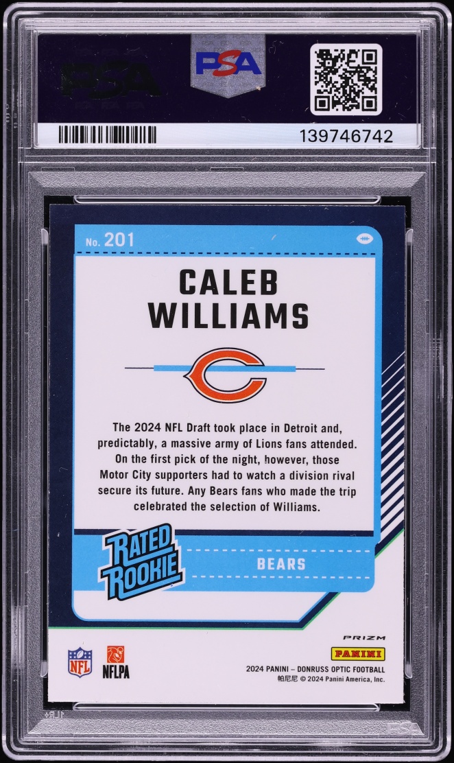 2024 Donruss Optic Pink Caleb Williams ROOKIE #201 PSA 8 NM-MT