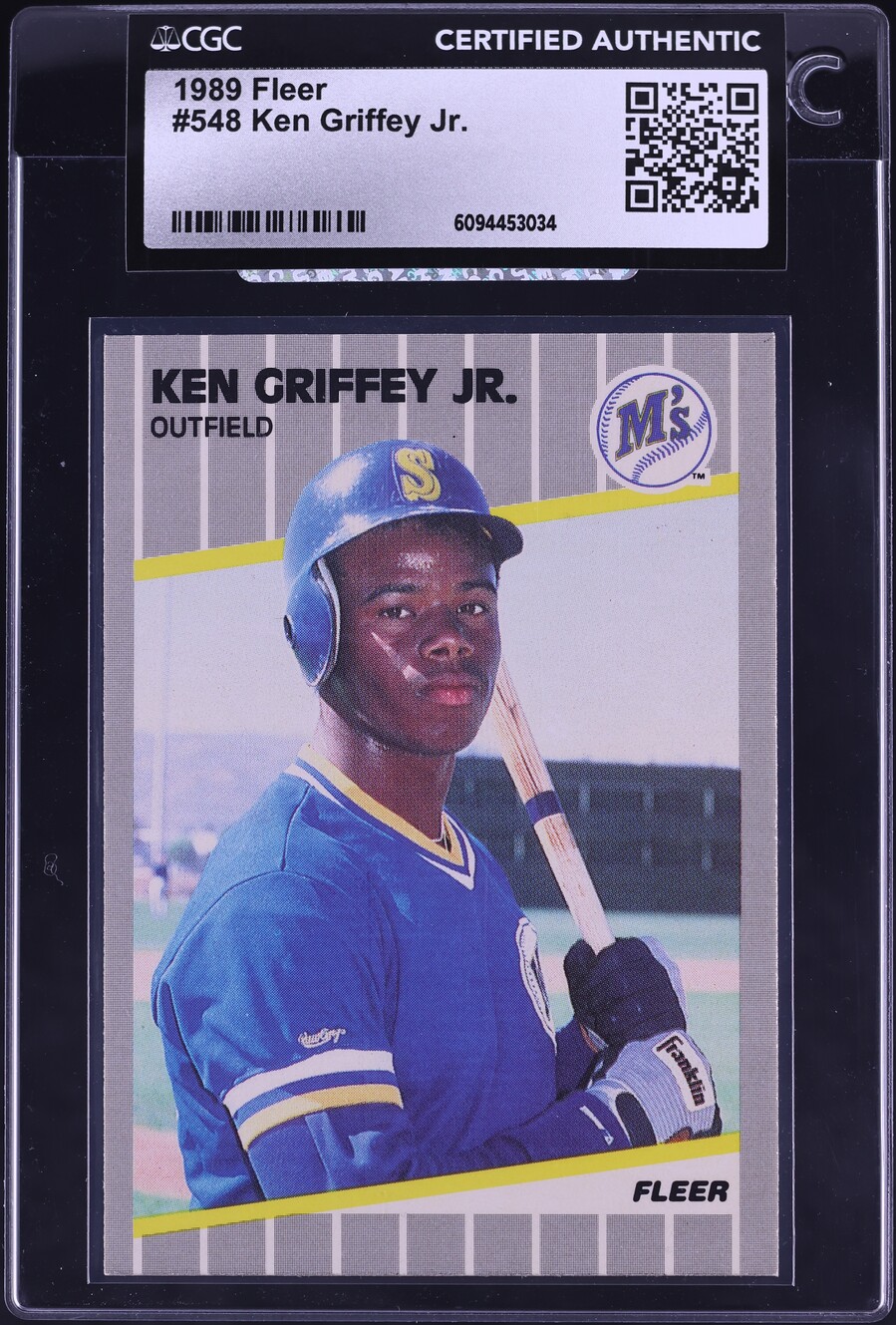 1989 Fleer Ken Griffey Jr. ROOKIE #548 CGC AUTH
