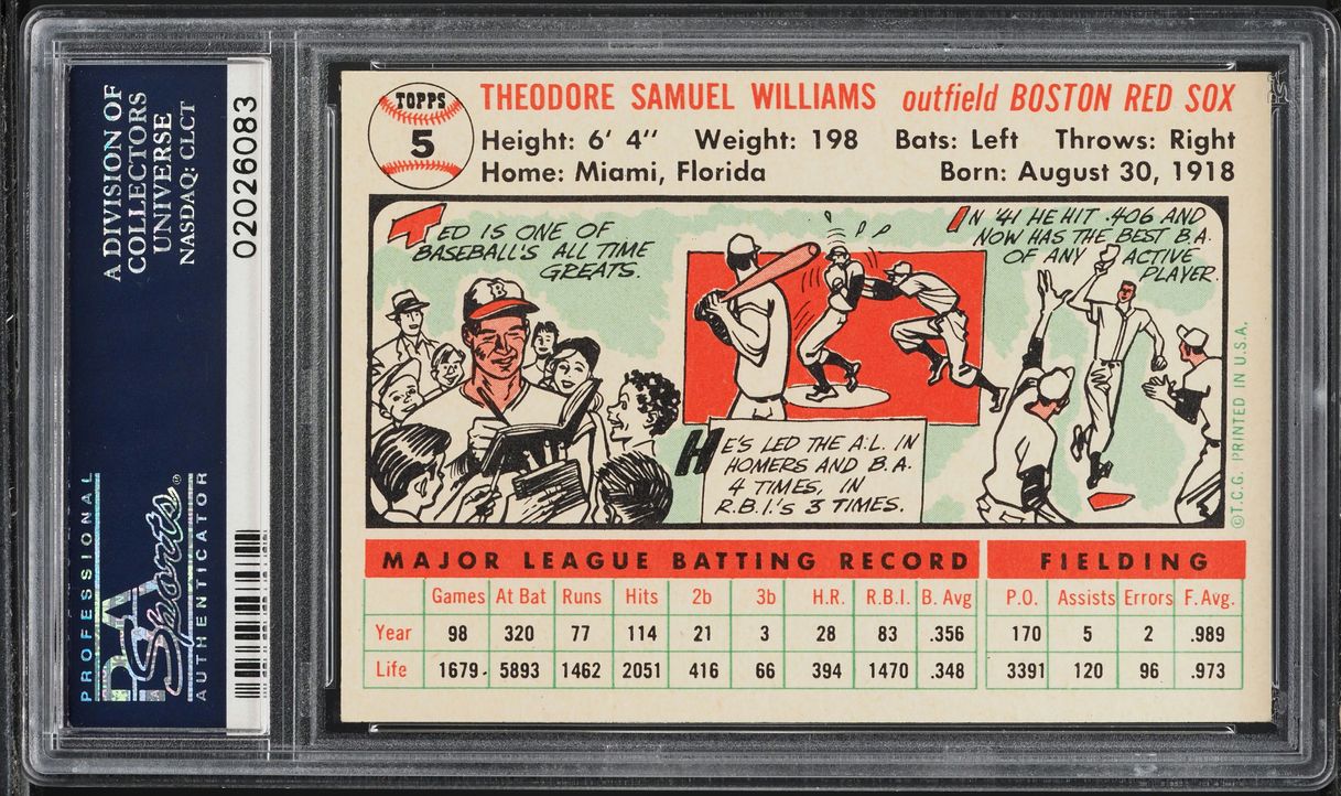 1956 Topps Ted Williams #5 PSA 8 NM-MT
