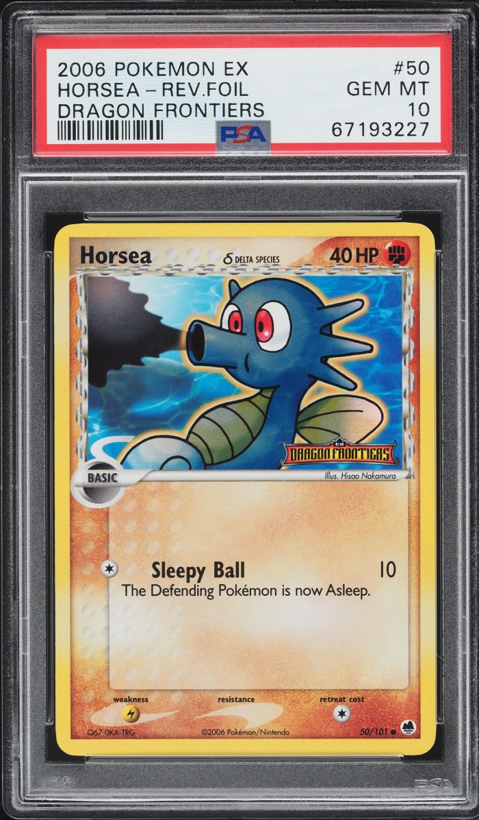 2006 Pokemon EX Dragon Frontiers Reverse Holo Horsea #50 PSA 10 GEM MINT
