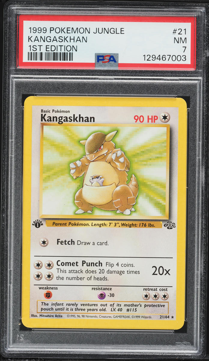 1999 Pokemon Jungle 1st Edition Kangaskhan #21 PSA 7 NRMT